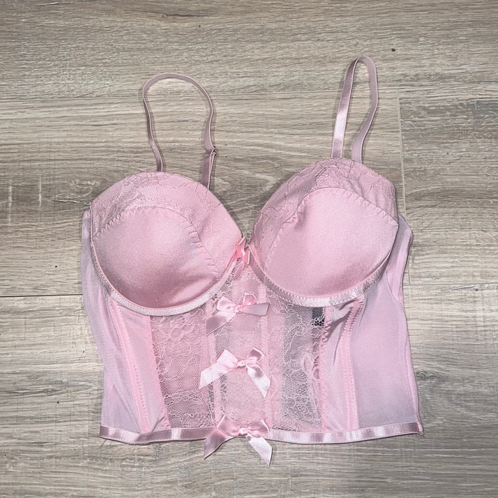 Victoria’s Secret pink push up corset with lace new